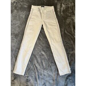 7 For All Mankind Jeans Women 26 White The Skinny Ankle Stretch Denim